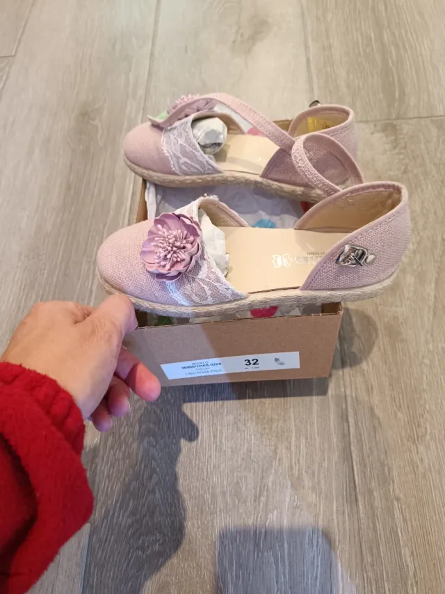 Sandalias esparto niña rosa, talla32