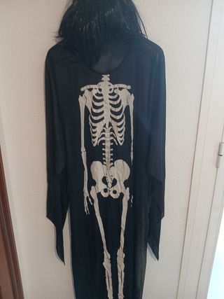 Disfraz de esqueleto Halloween Talla 40/42. Peluca