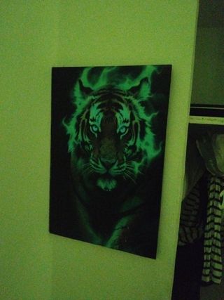 Cuadro Tigre Azul Efecto Cristal