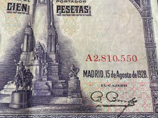 Billete 100 Pesetas España 1928 Cervantes