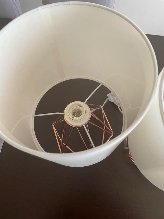 Coppia Lampade da Tavolo Design Geometrico