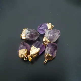 Abalorios Amatista con baño de oro