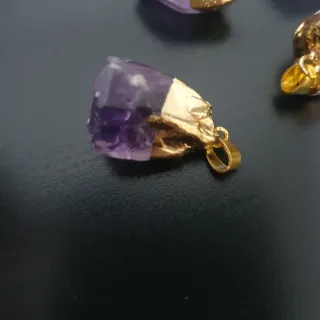 Abalorios Amatista con baño de oro