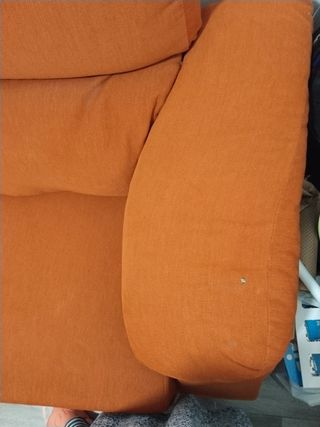 Sofá 2 plazas tela naranja