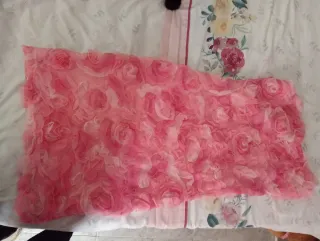 Tela rosa con flores 3D
