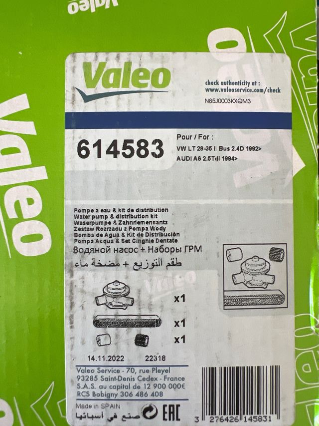 Kit distribución Valeo + Bomba agua VW