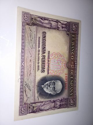 Billete antiguo 50 Pesetas España 1935