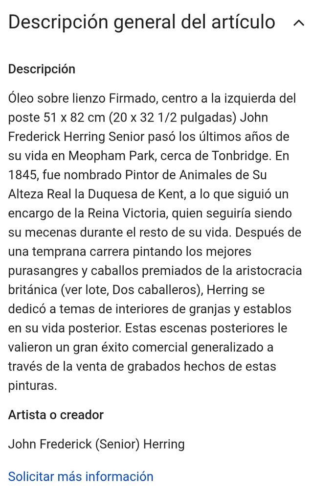 Óleo sobre lienzo: Cuadra