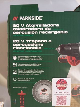 Taladro Parkside Percusión completo 