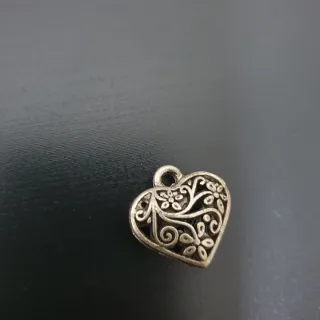 6 Abalorios Corazón Filigrana Plata