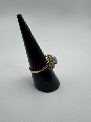 011-01-00377 ANILLO AGUA MARINA ORO 18K