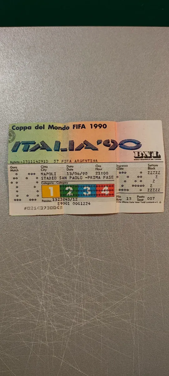 Biglietto Coppa del Mondo FIFA 1990 Italia '90