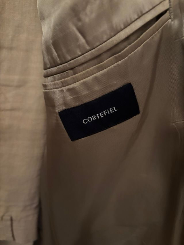 Traje Lino Beige Cortefiel Talla 44