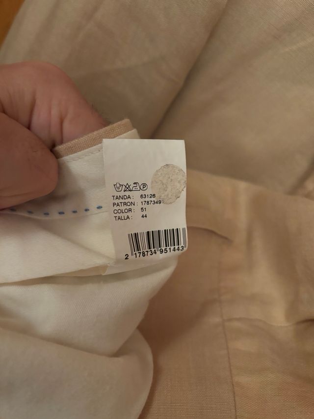 Traje Lino Beige Cortefiel Talla 44