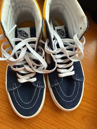 Zapatillas Vans Altas Azul y Amarillo