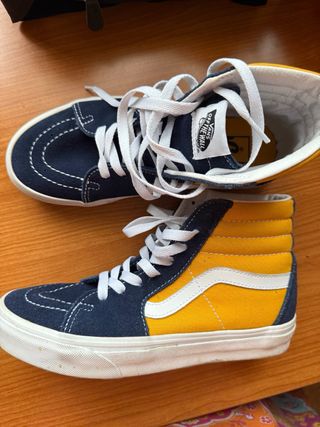 Zapatillas Vans Altas Azul y Amarillo