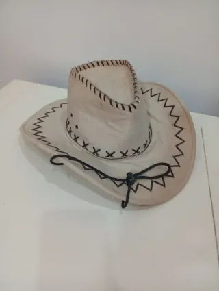 Sombrero vaquero americano beige con cordón negro