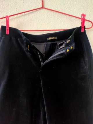 Pantalón Massimo Dutti Terciopelo Negro