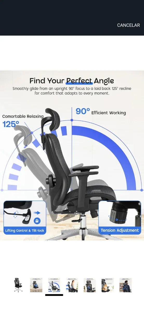Silla Ergonómica Profesional Negra