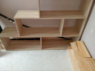 Estantería modular madera clara