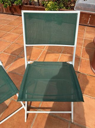 Sedie da giardino in ferro metallico verde 4 pz 