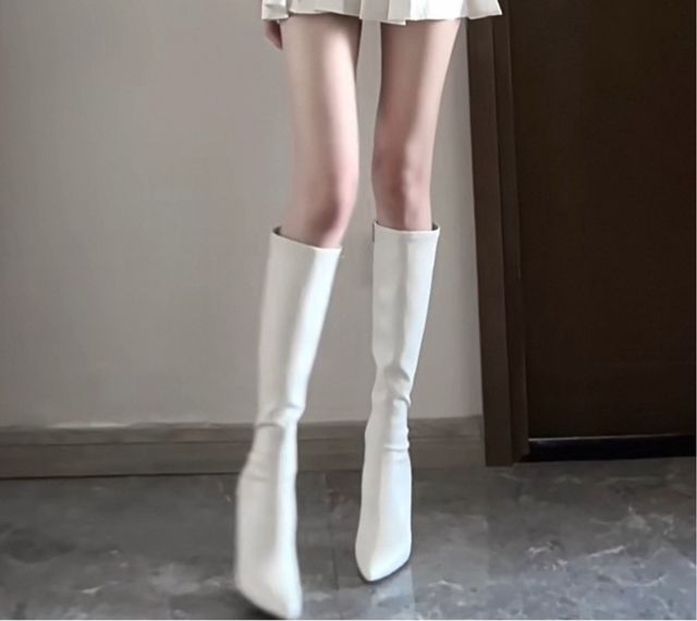 Botas de tacón blancas