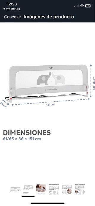 Barrera de seguridad abatible para cama