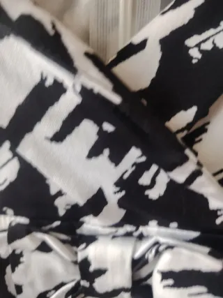 Vestido Blanco y Negro Estampado Talla XL