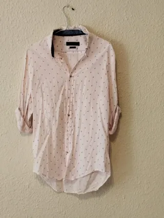 Camisa Zara Man Talla M Estampado Anclas