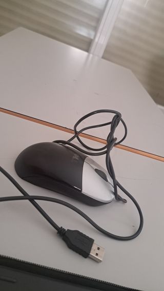 Ratón USB Negro y Plateado