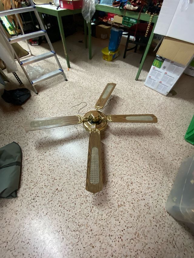 Ventilador de techo madera y metal