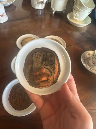 6 Piatti Ceramica Serie Monete Romane