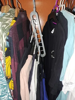 Perchas Organizadoras de Plástico Gris