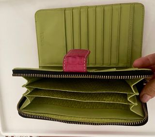 Monedero Tous Piel Rosa y Verde