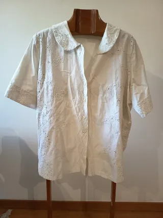 Camisa linho bordada senhora