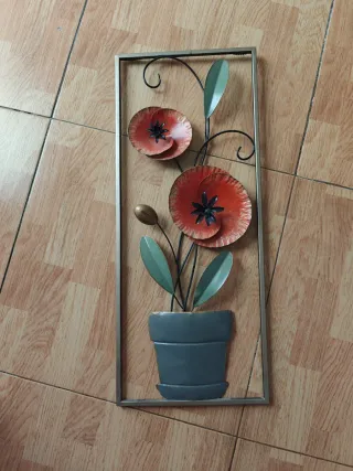 Cuadro Decorativo Flores Metal