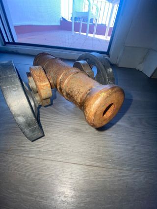 Cañón miniatura bronce y hierro fundido años 80