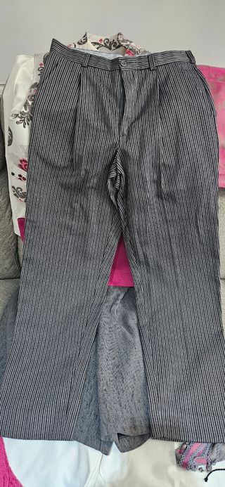 Pantalón fallero rayas gris y negro