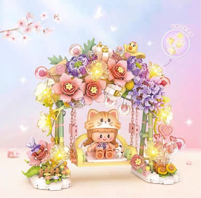 Juguetes Bloques Construcción Florero Columpio