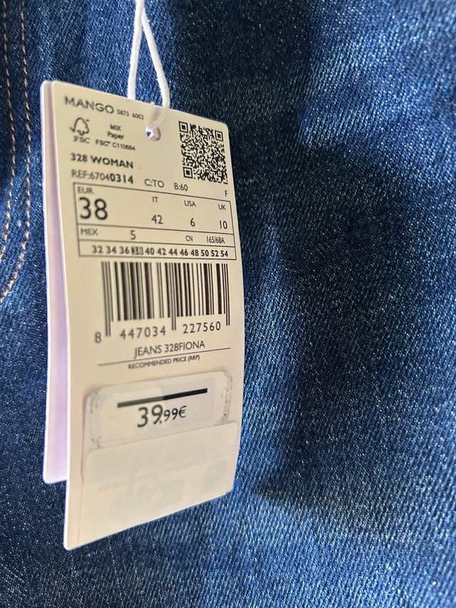 Vaqueros campana Mango Talla M nuevos