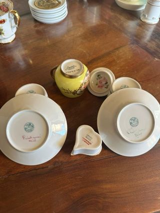 Set 2 Tazze Caffè Piattino Porcellana Floreale