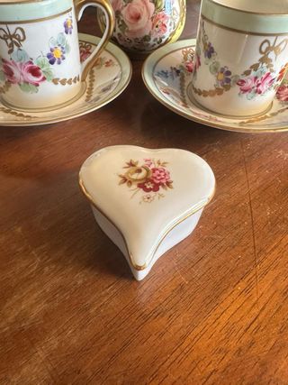 Set 2 Tazze Caffè Piattino Porcellana Floreale