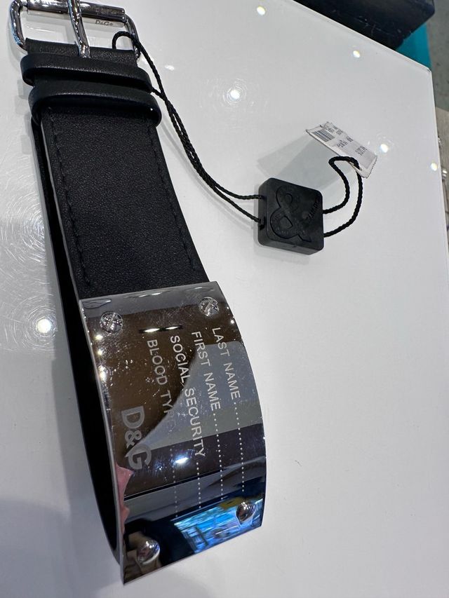 Pulsera D&G Acero y Piel Negra