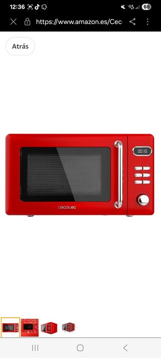 Microondas Cecotec Rojo