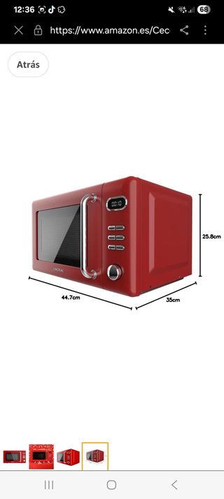 Microondas Cecotec Rojo