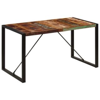 Mesa comedor madera maciza y metal