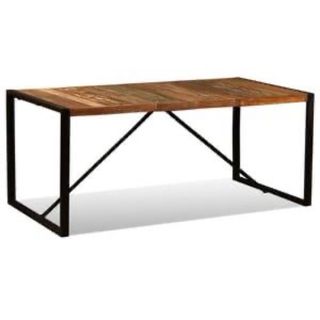 Mesa comedor madera maciza y metal