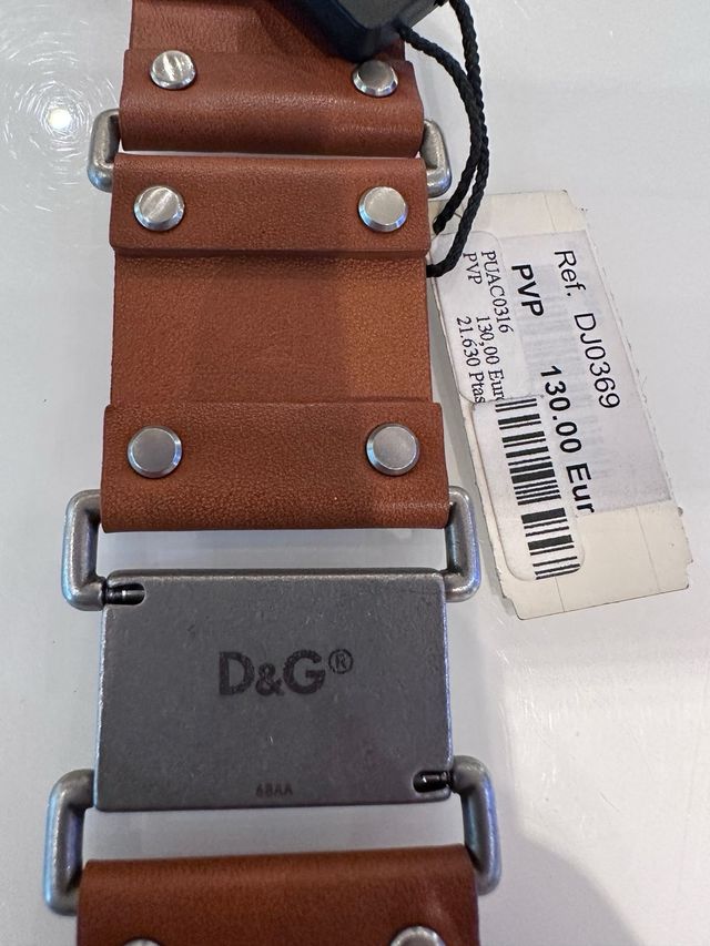 Pulsera D&G Acero y Piel Marrón