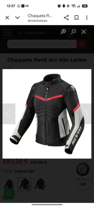 Chaqueta Revit Arc H2O Mujer talla 46