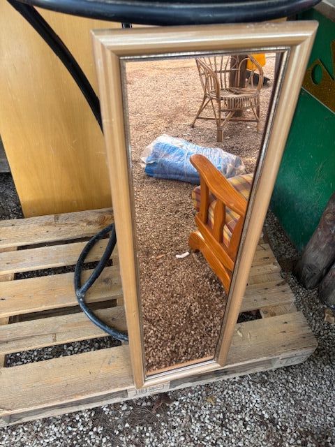 5 Espejos de madera rectangular